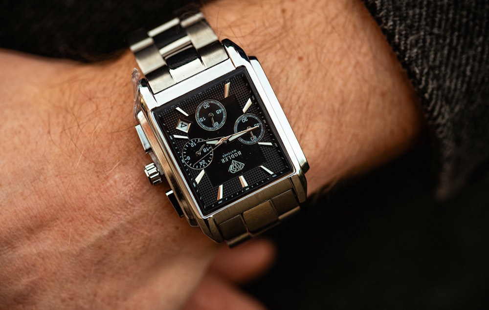 Hodler Veytaux - Herenhorloge (zilver/zwart) 