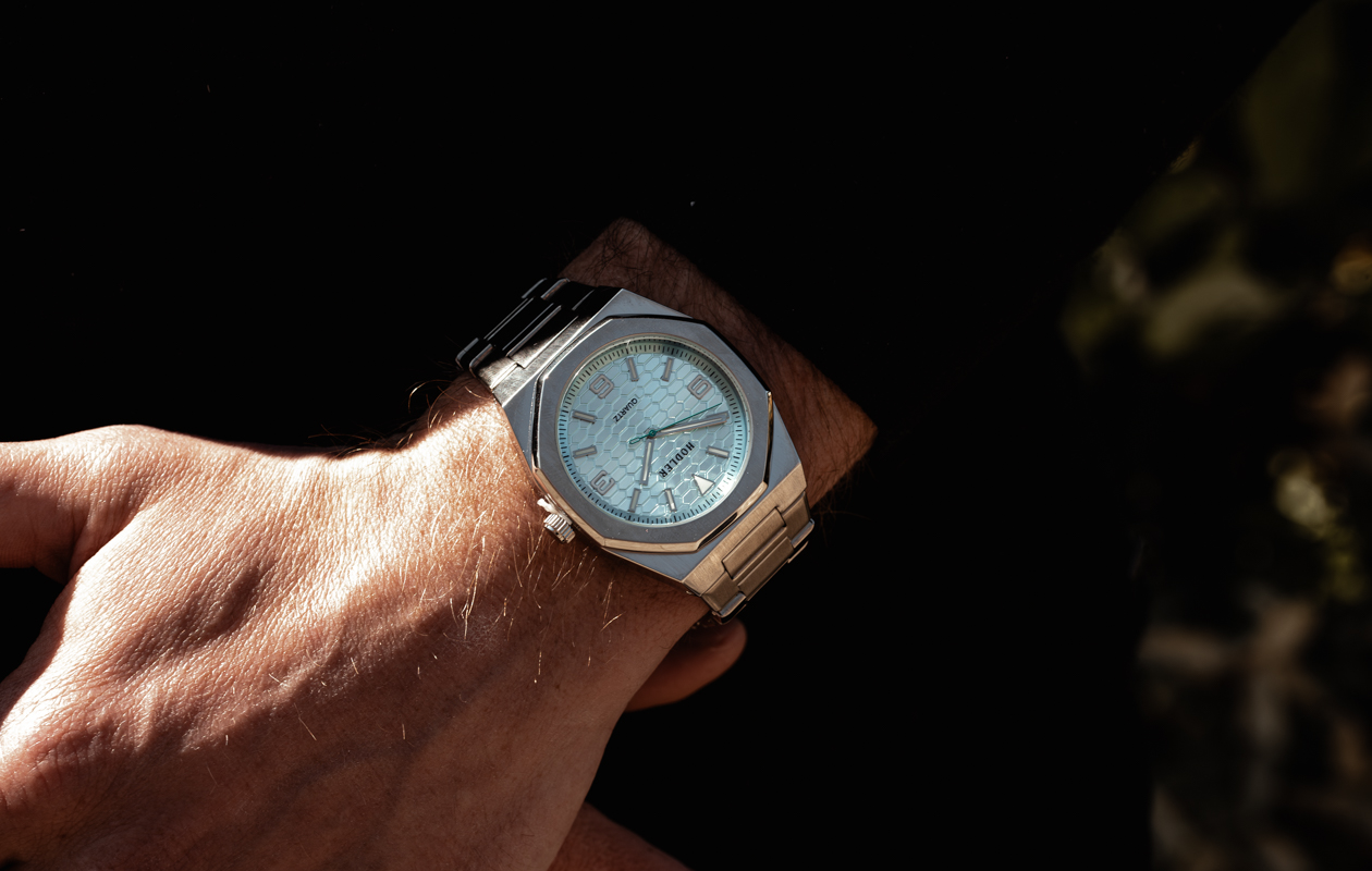 Herenhorloge Hodler Zernez - Silver + Blue