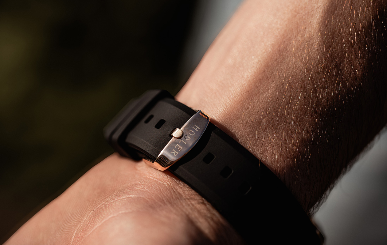 Herenhorloge Hodler Luzern - Zwart/Rosegoud