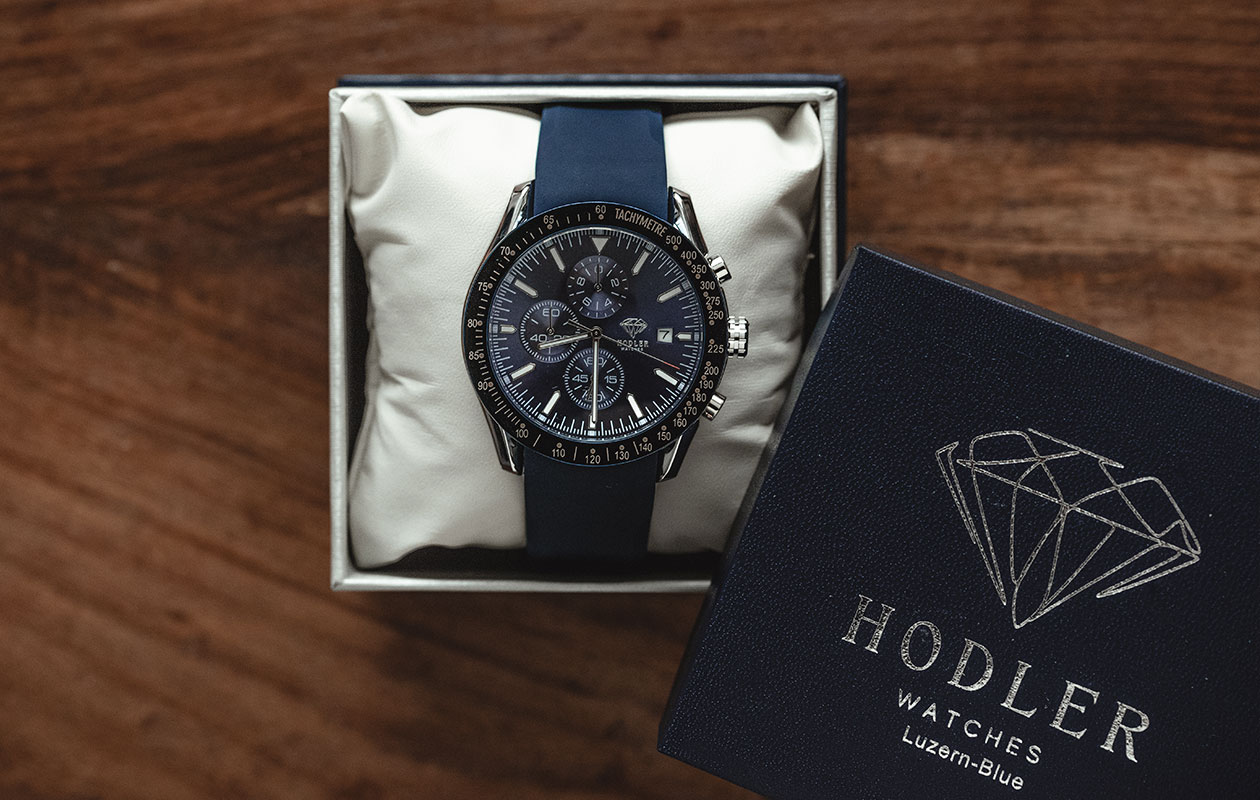 Hodler Luzern herenhorloge - blauw