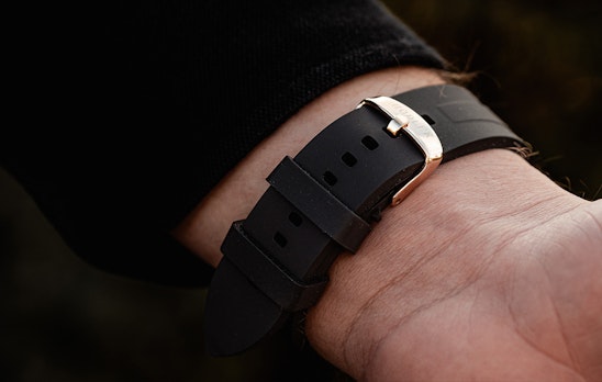 Hodler Vernier Montre pour Homme - Noir + Or rose