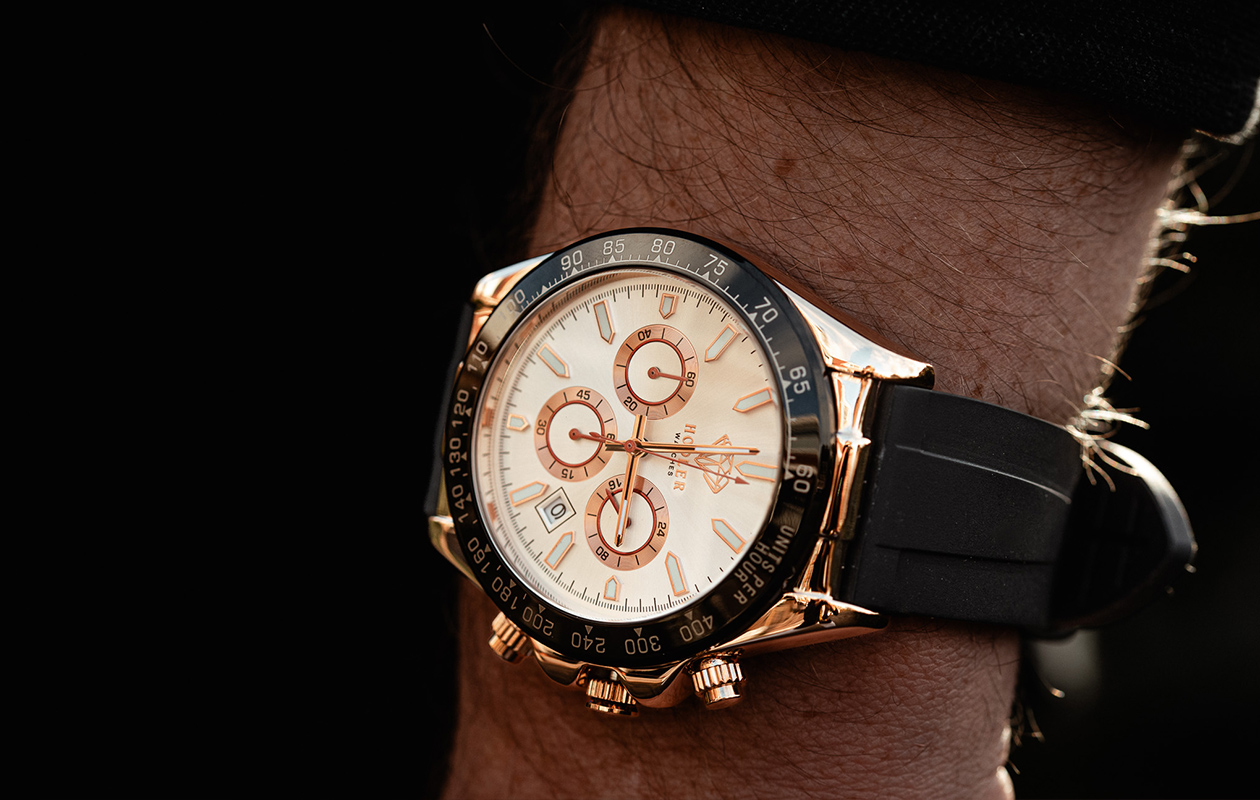 Herenhorloge Hodler Vernier - White + Roségold