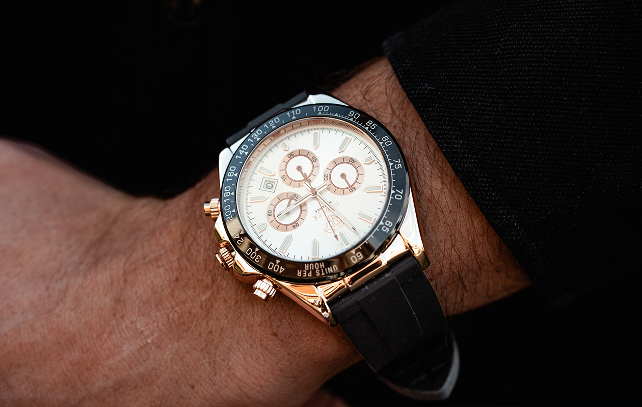 Herenhorloge Hodler Vernier - White + Roségold