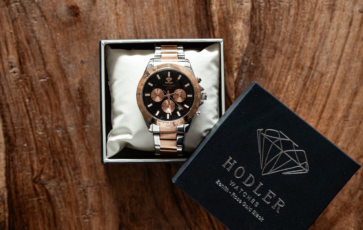 Herenhorloge Hodler Zenith - Black/Roségold