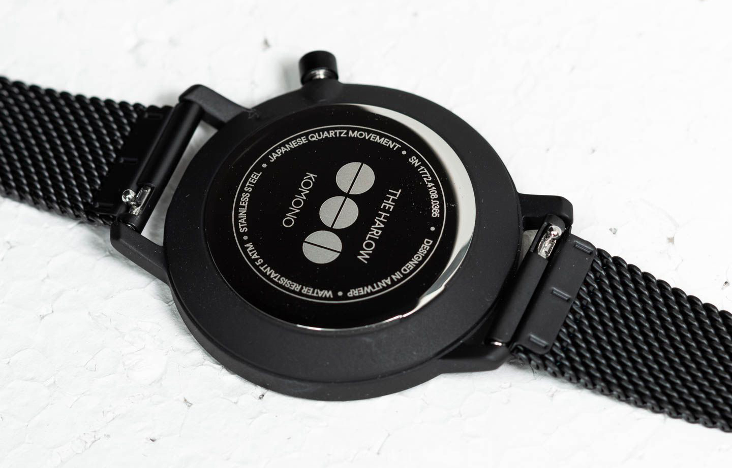 Komono Harlow Mesh dames horloge zwart 36mm