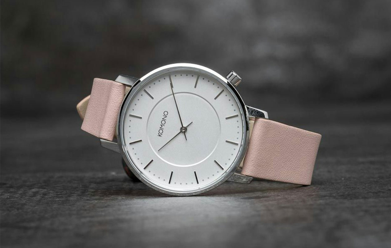 Komono Harlow Misty Rose horloge dames zilver/roze 36mm