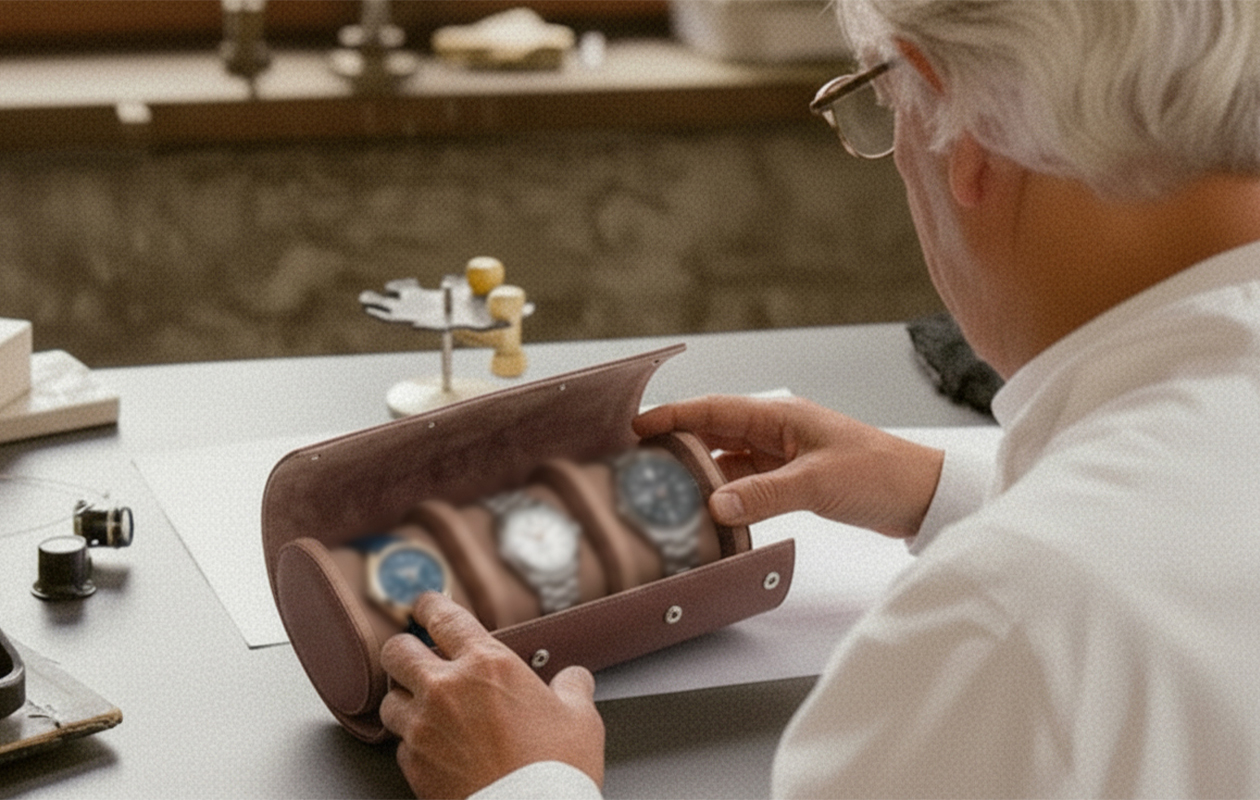 MYSTERY BOX - 3 horloges met watch roll – Jacob Zech t.w.v. €2000