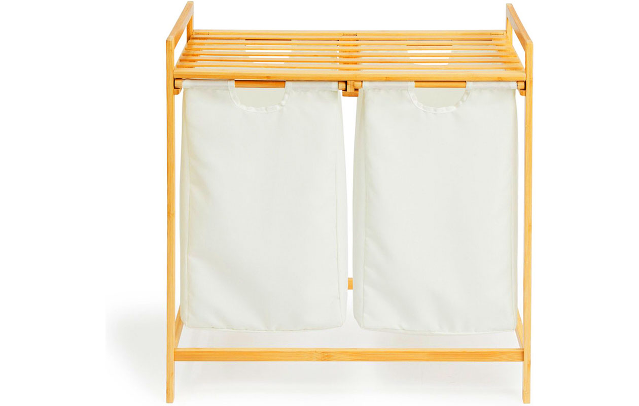 Bamboe rek met 2 wasmand