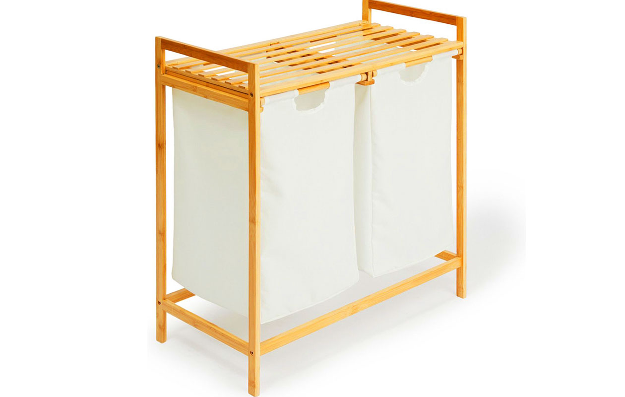 Bamboe rek met 2 wasmand