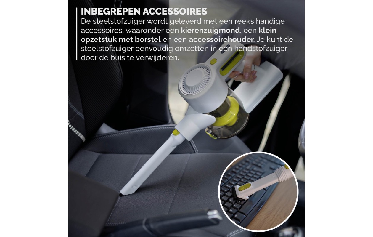 BREND BR-2214 Snoerloze Steelstofzuiger met LED Verlichting