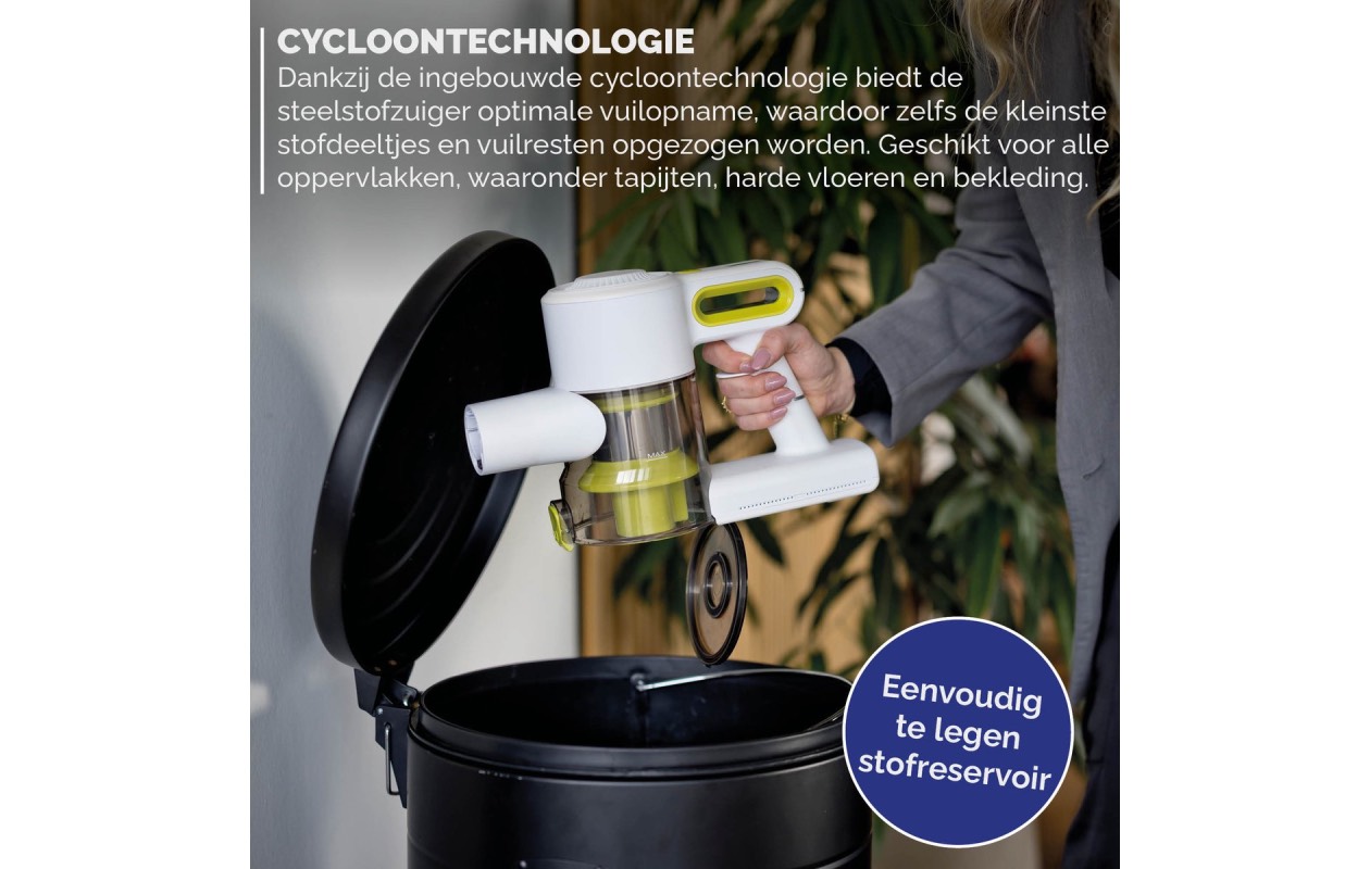 BREND BR-2214 Snoerloze Steelstofzuiger met LED Verlichting