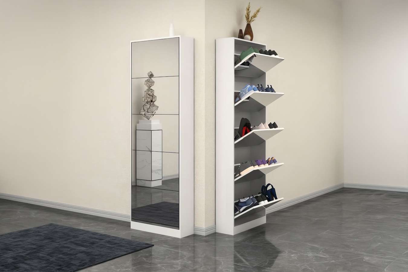 Feel Furniture - Schoenenkast met spiegel 