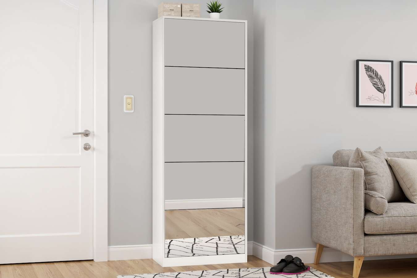 Feel Furniture - Schoenenkast met spiegel 