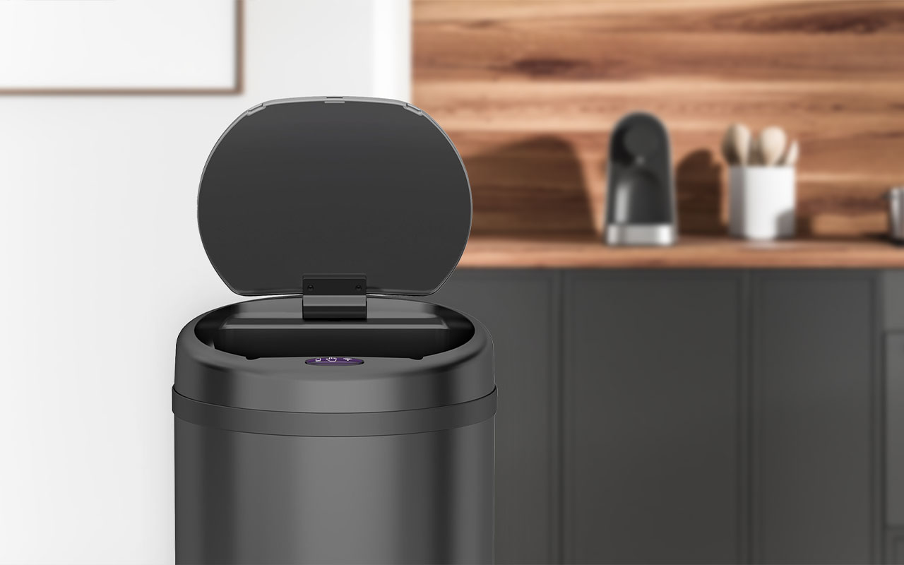 FlinQ Sensor Prullenbak 50L - Zwart