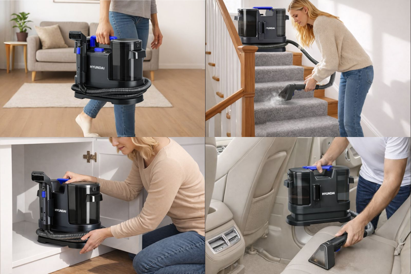 Hyundai Electronics  - Elektrische Vlekkenreiniger - 2 in 1 Koud en Warm Water