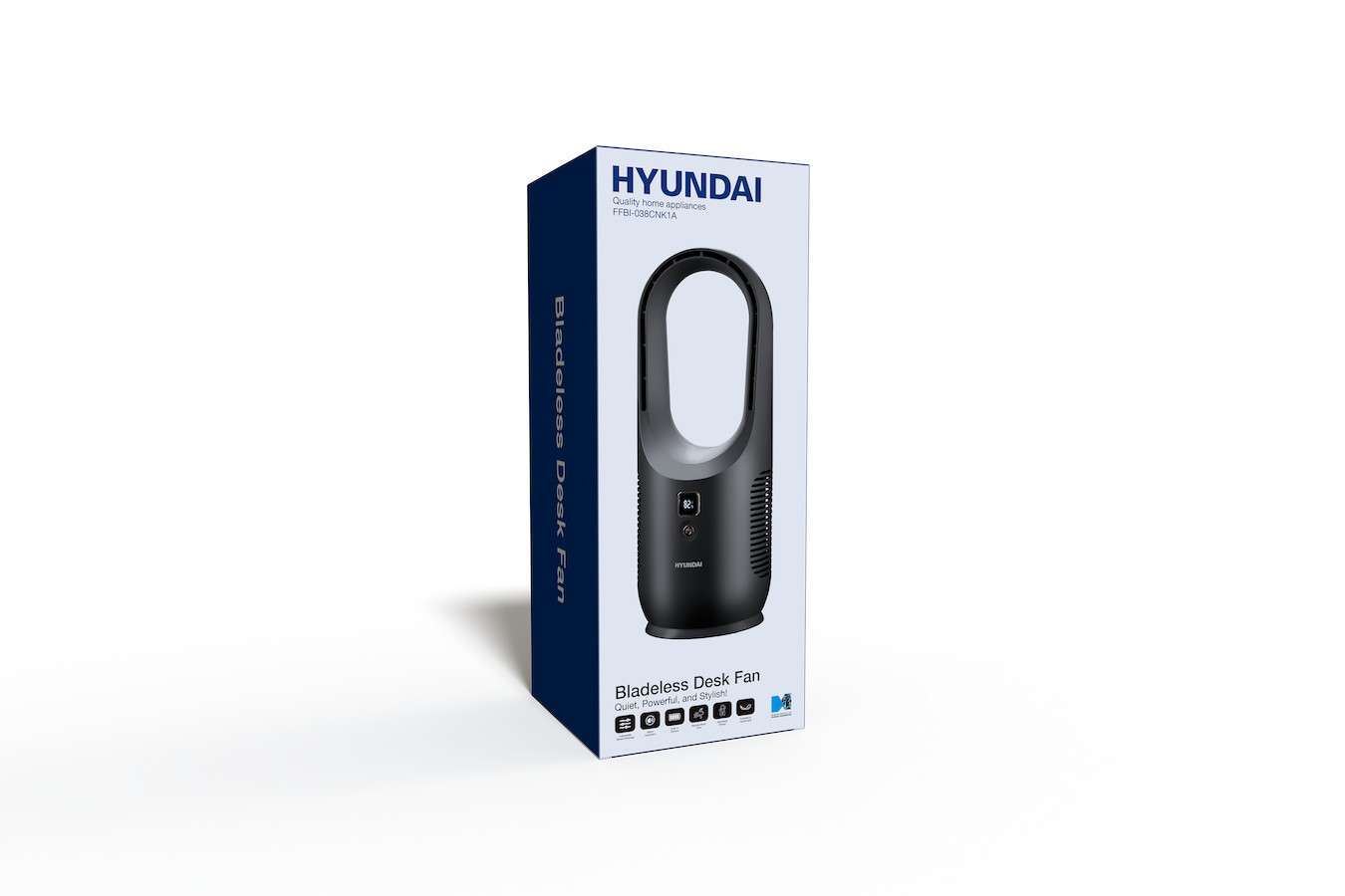 Hyundai Electronics - Bladeless ventilator - Desk edition - 3 snelheden - Donkergrijs