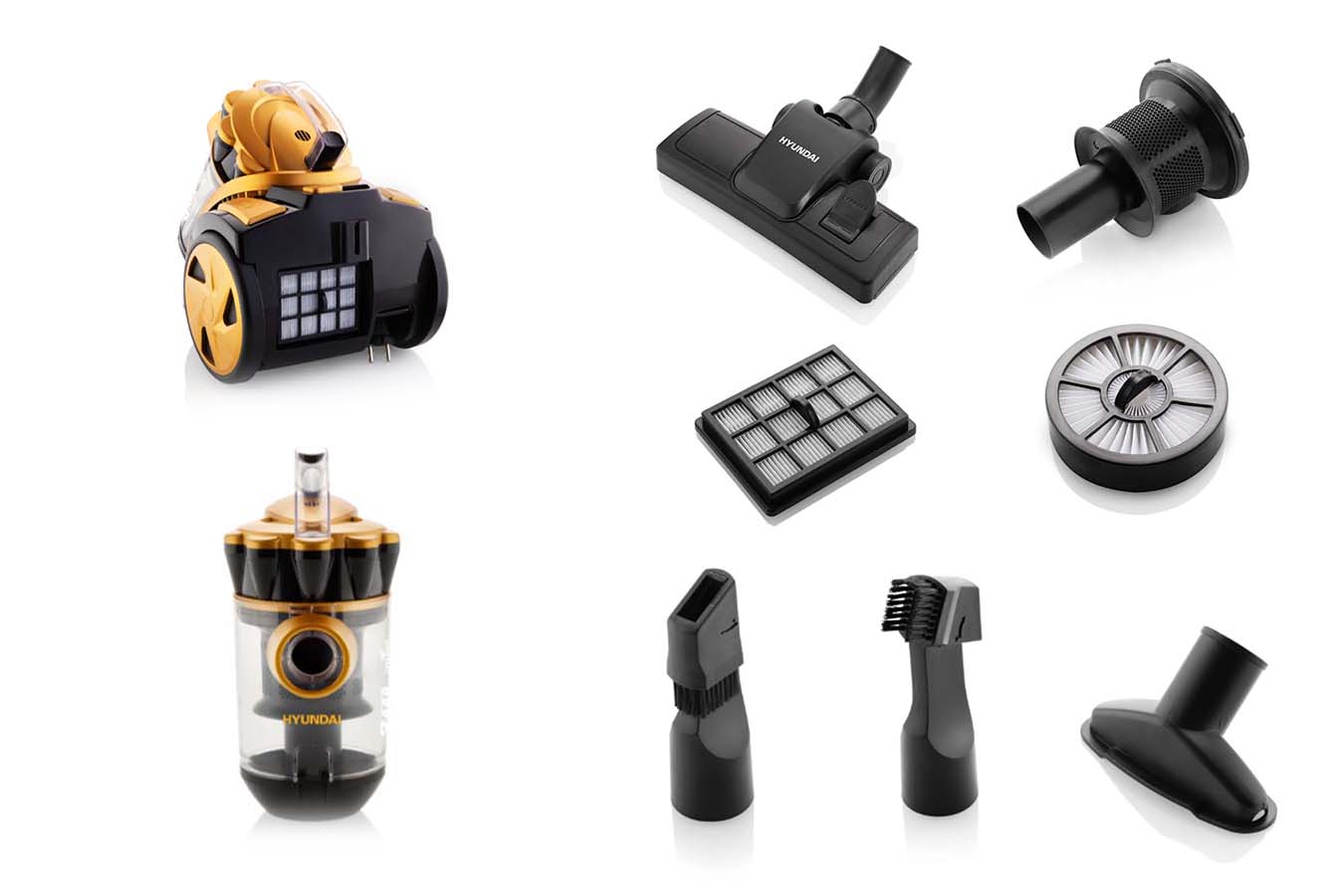 Hyundai Electronics - Cycloon stofzuiger 800W - Zwart/goud