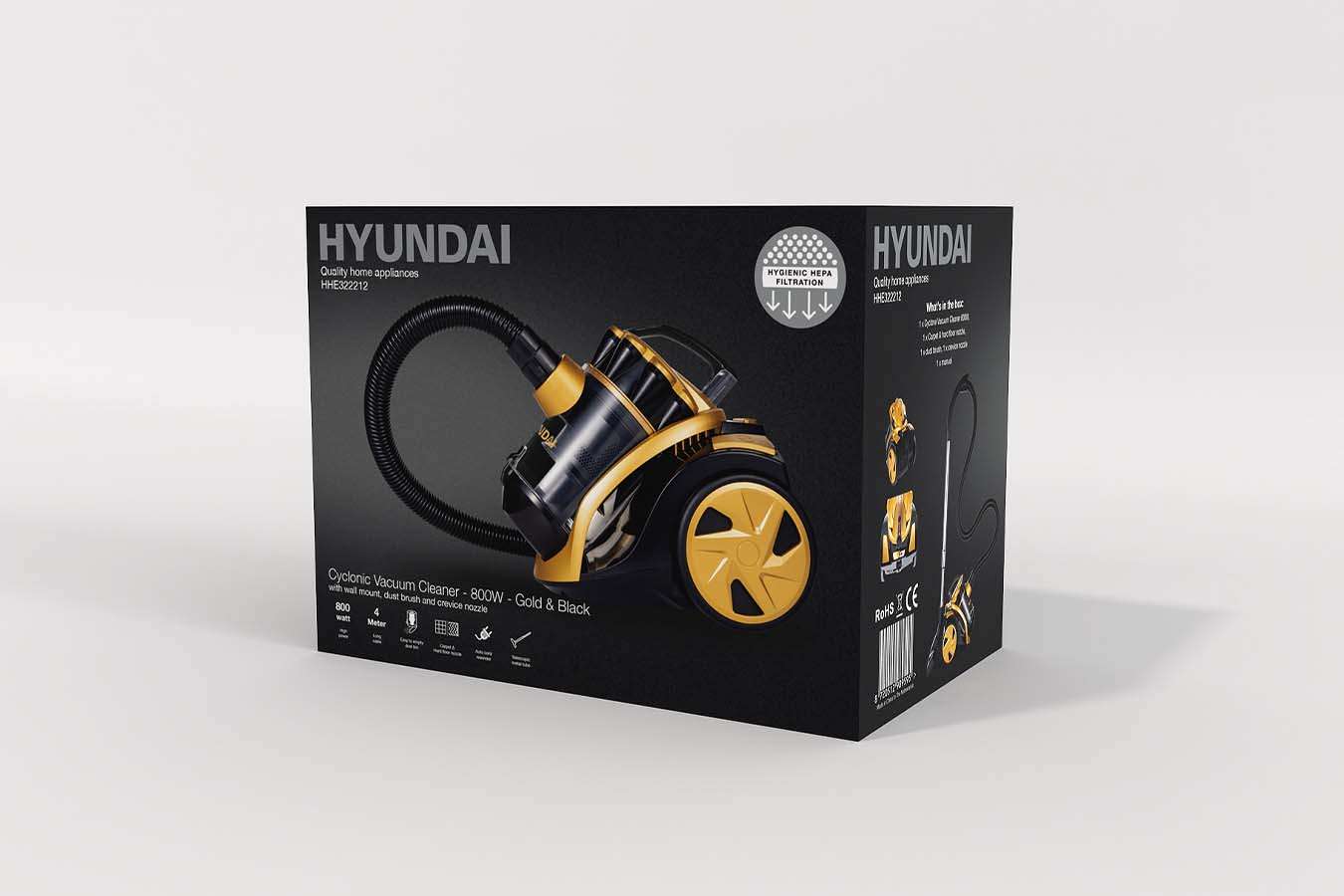 Hyundai Electronics - Cycloon stofzuiger 800W - Zwart/goud