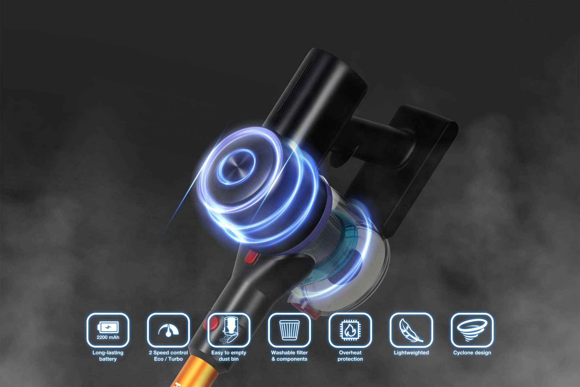 Hyundai Electronics Draadloze steelstofzuiger - Sunrise