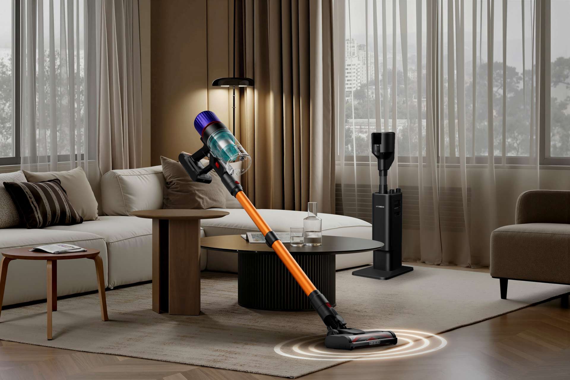 Hyundai Steelstofzuiger met Oplaad- & Leegstation – Vortex Pro