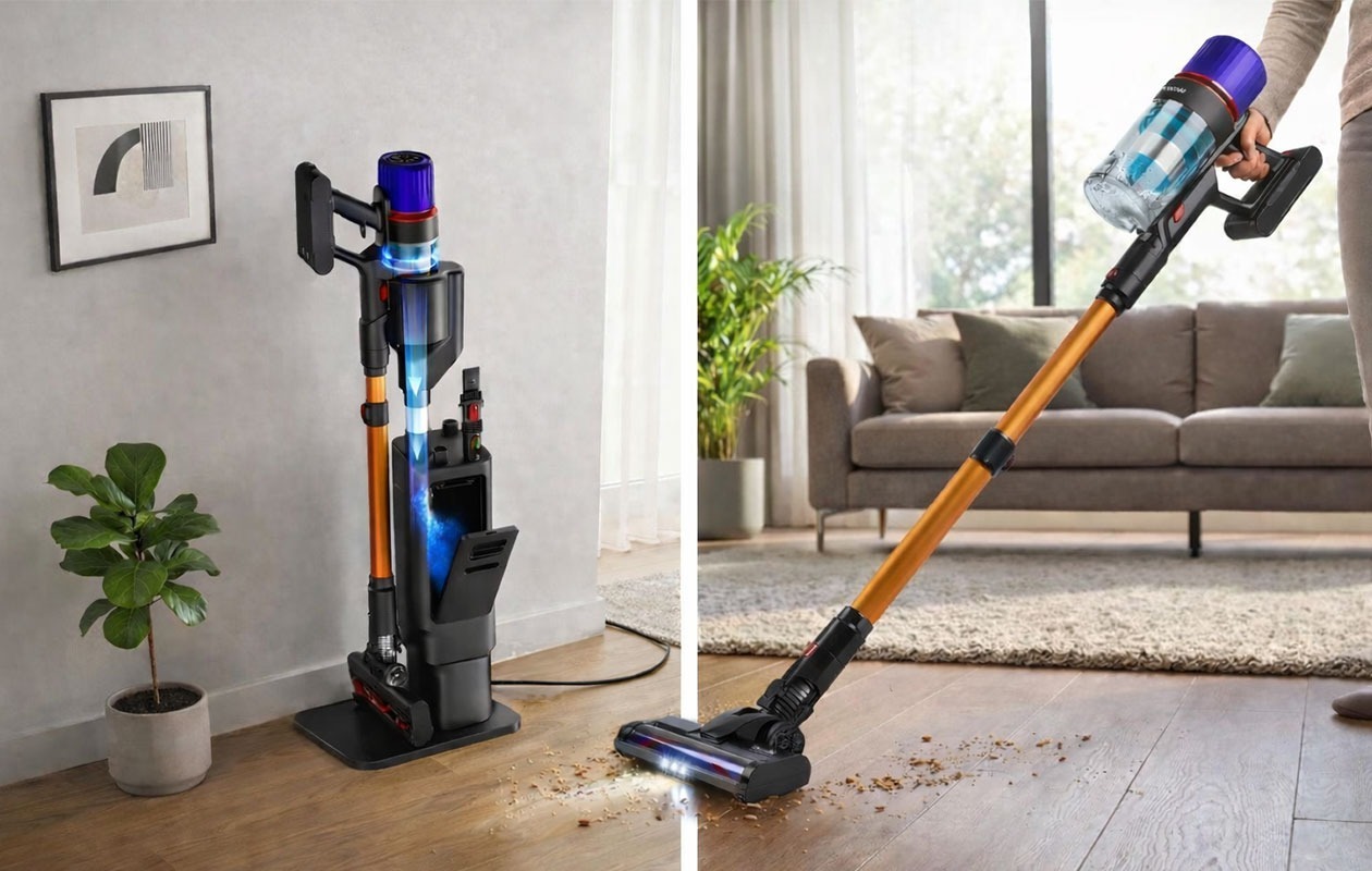 Hyundai Steelstofzuiger met Oplaad- & Leegstation – Vortex Pro