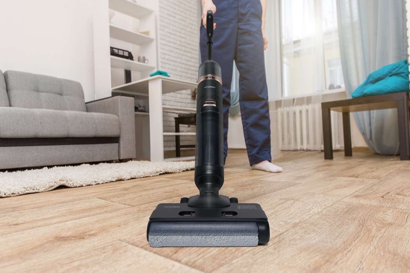 Hyundai Electronics – Draadloze Wet & Dry Vloerreiniger met dweil en zuigfunctie – Stealth