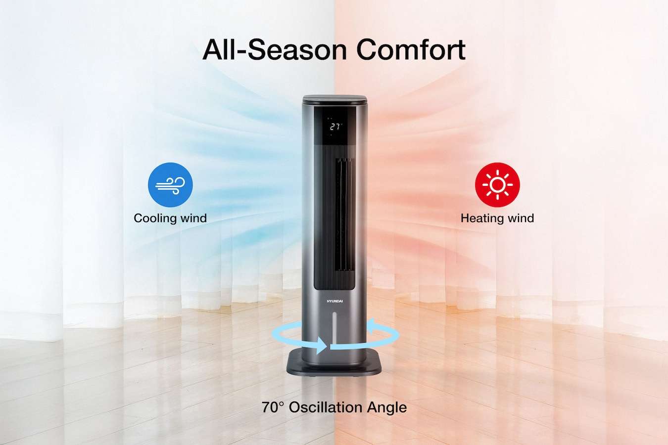 Hyundai Electronics heater, ventilator en cooler 3 in 1