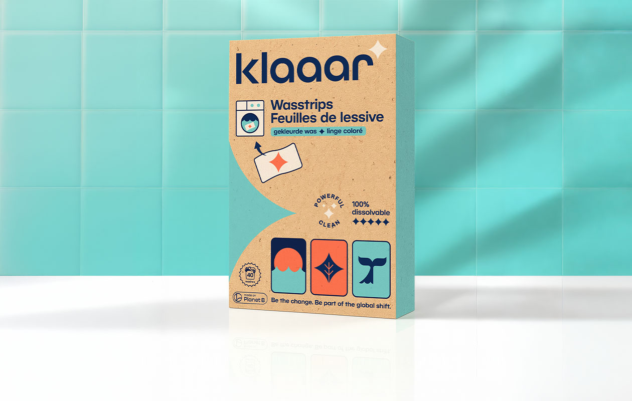 Feuilles de lessive Klaaar pour linge coloré – 2 x 40 lavages (80 au total)