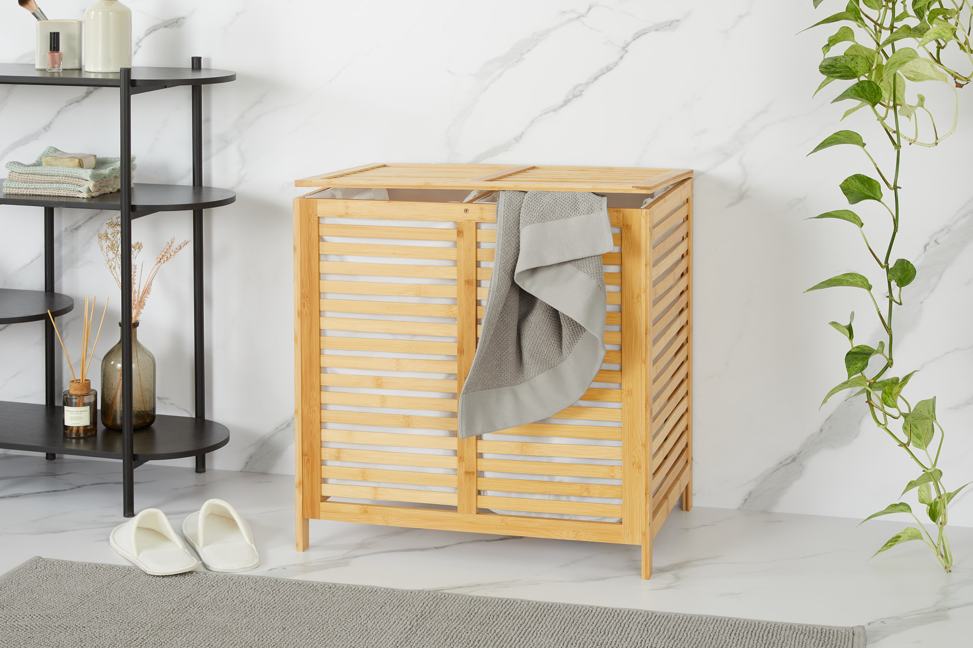 Lifa Bathing dubbele bamboe wasmand