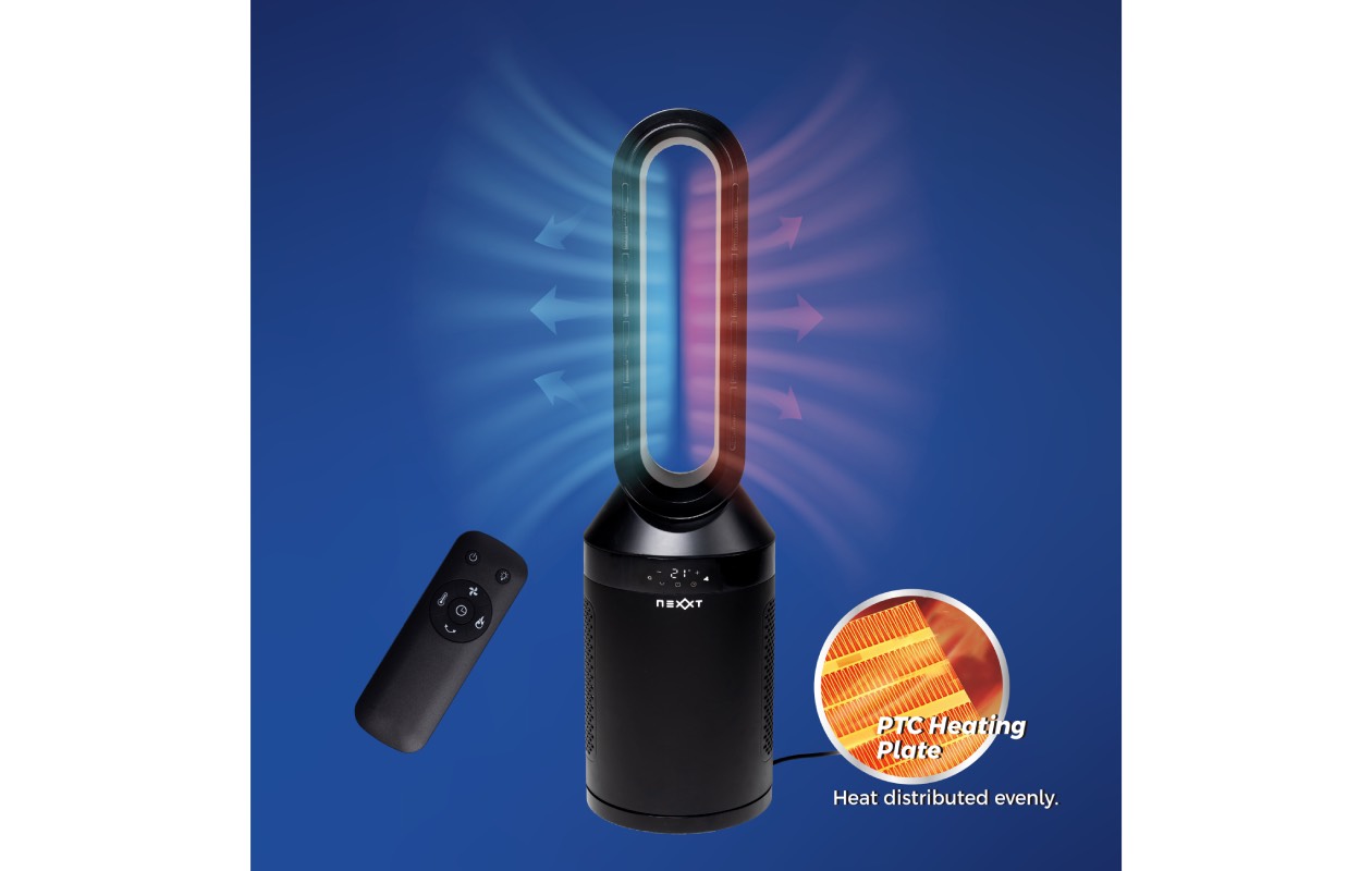 Nexxt - 2 in 1 Bladloze heater XXL - Zwart