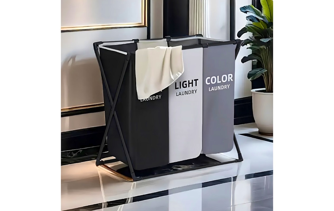 Nextxt - Panier à linge à 3 compartiments