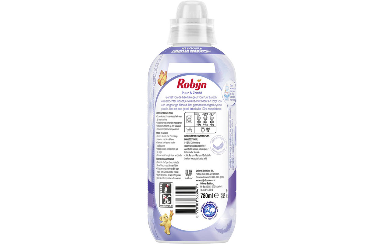 Adoucissant Robijn - Pur & Doux 39 lavages / 780 ml