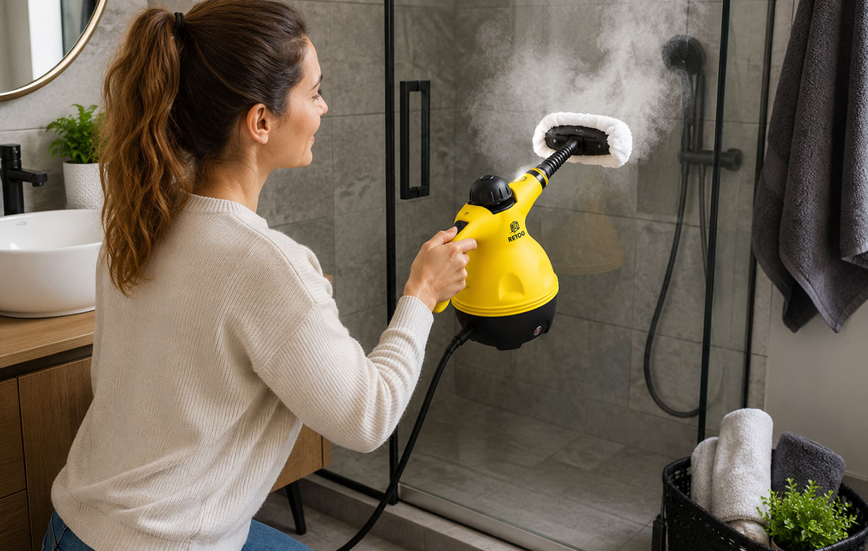 TechPro Home Ensemble nettoyeur vapeur et balai vapeur XXL