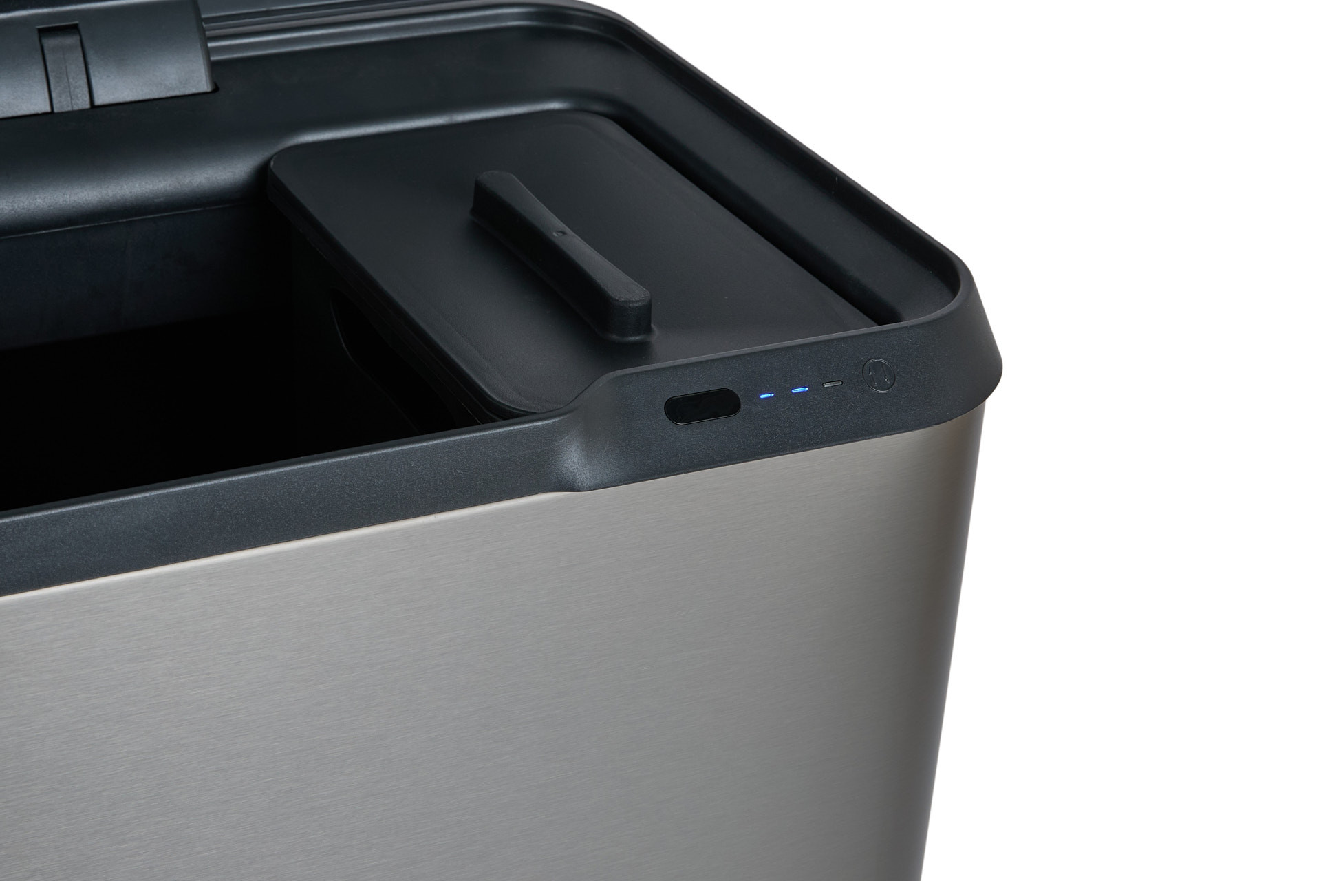 Umuzi Cleaning Prullenbak met sensor 63L - Metal grey