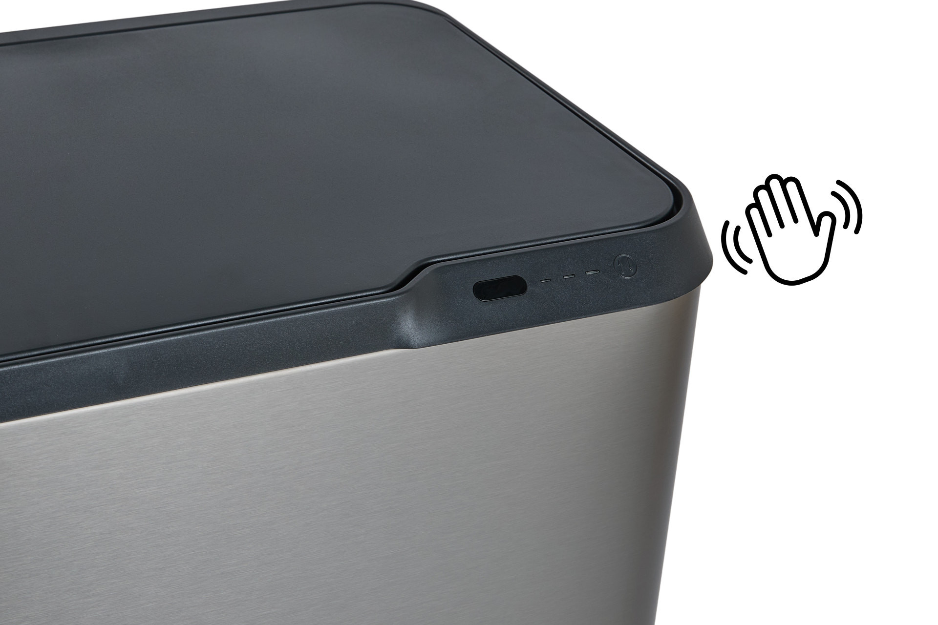 Umuzi Cleaning Prullenbak met sensor 63L - Metal grey