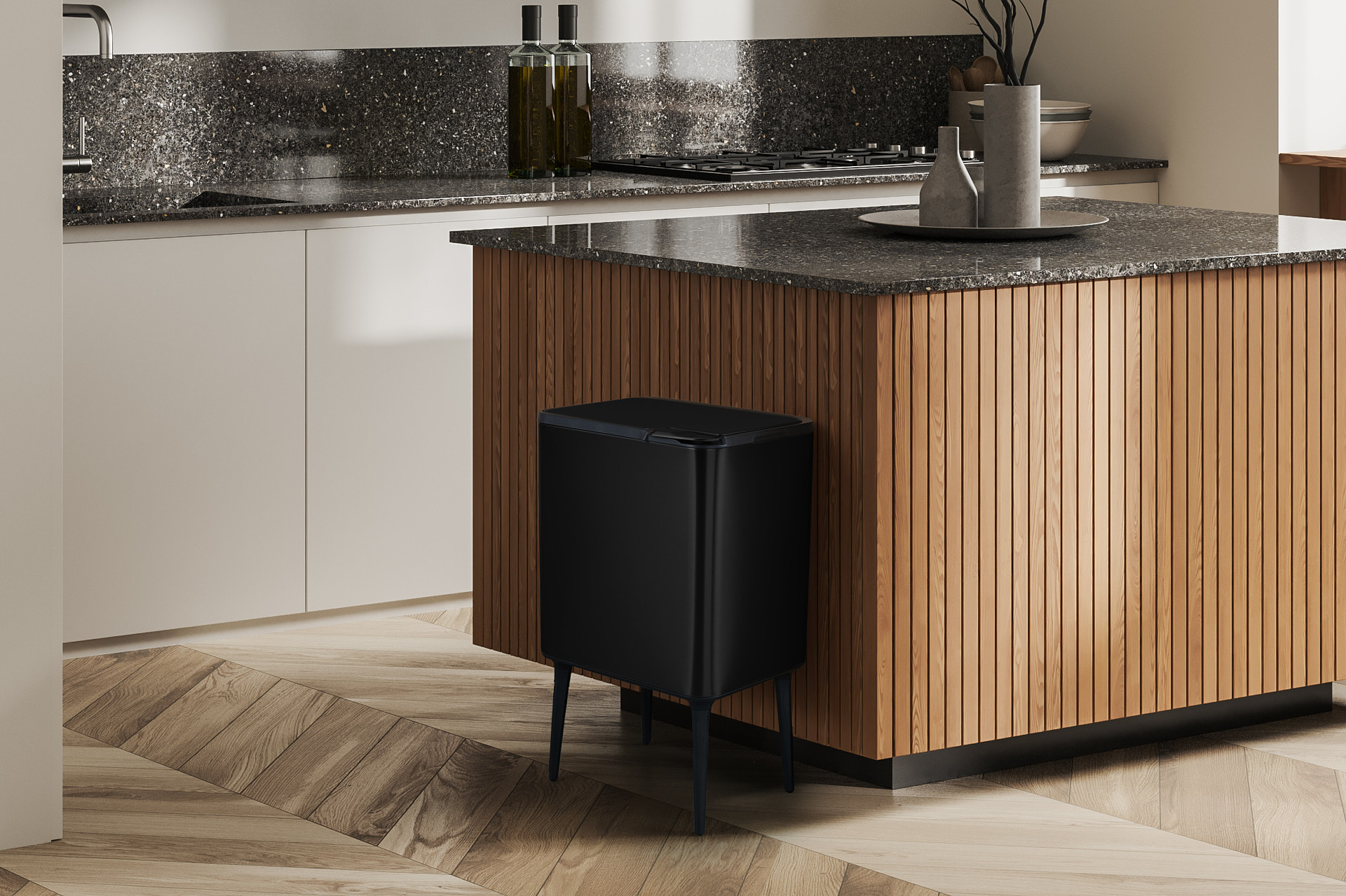 Umuzi prullenbak push bin 36L mat zwart