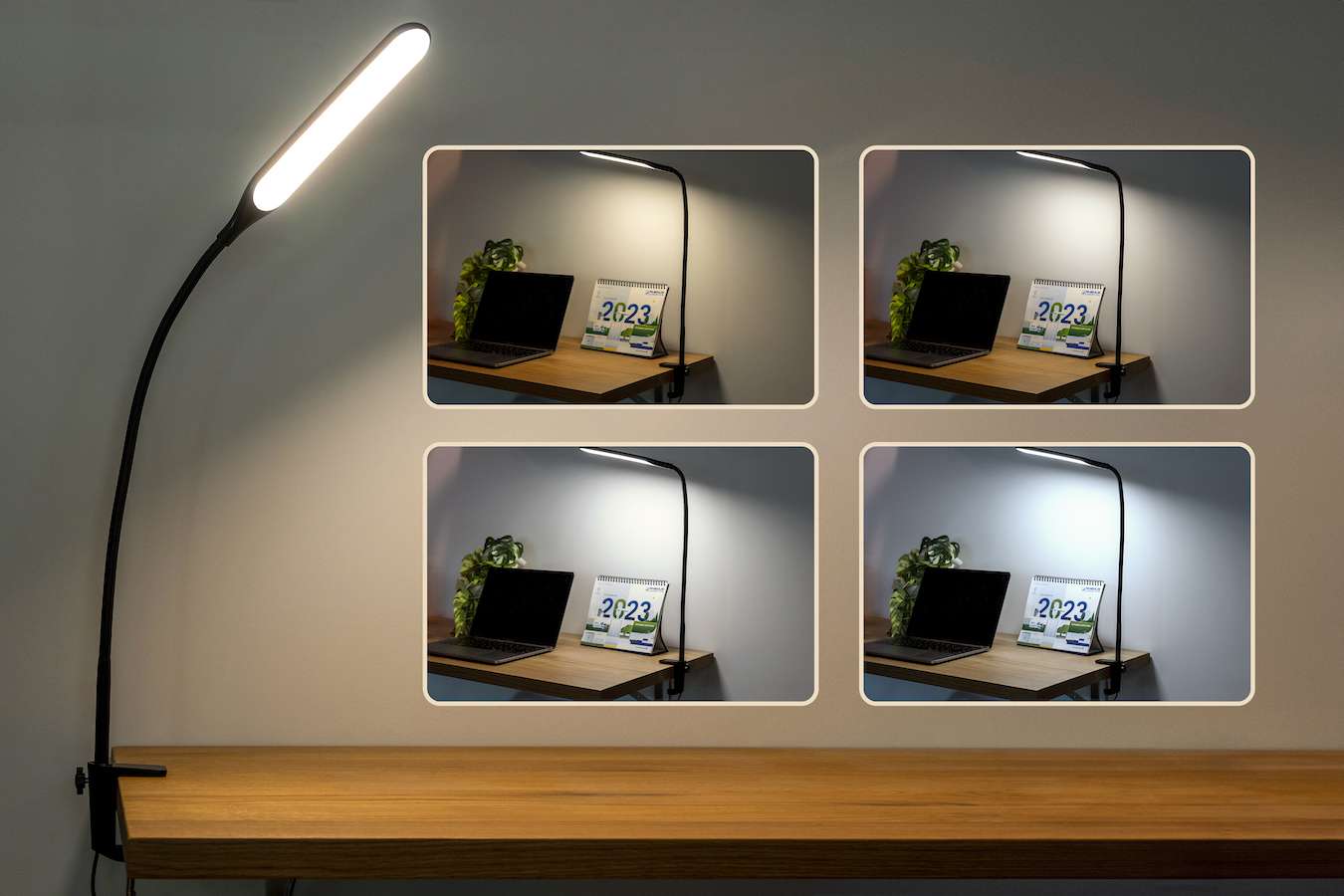 Hyundai Lighting - Luxe LED Bureaulamp - dimbaar, kantelbaar en met verstelbare klem