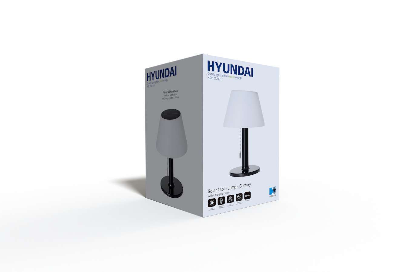 Hyundai Lighting tafellamp Century op zonne-energie of kabel