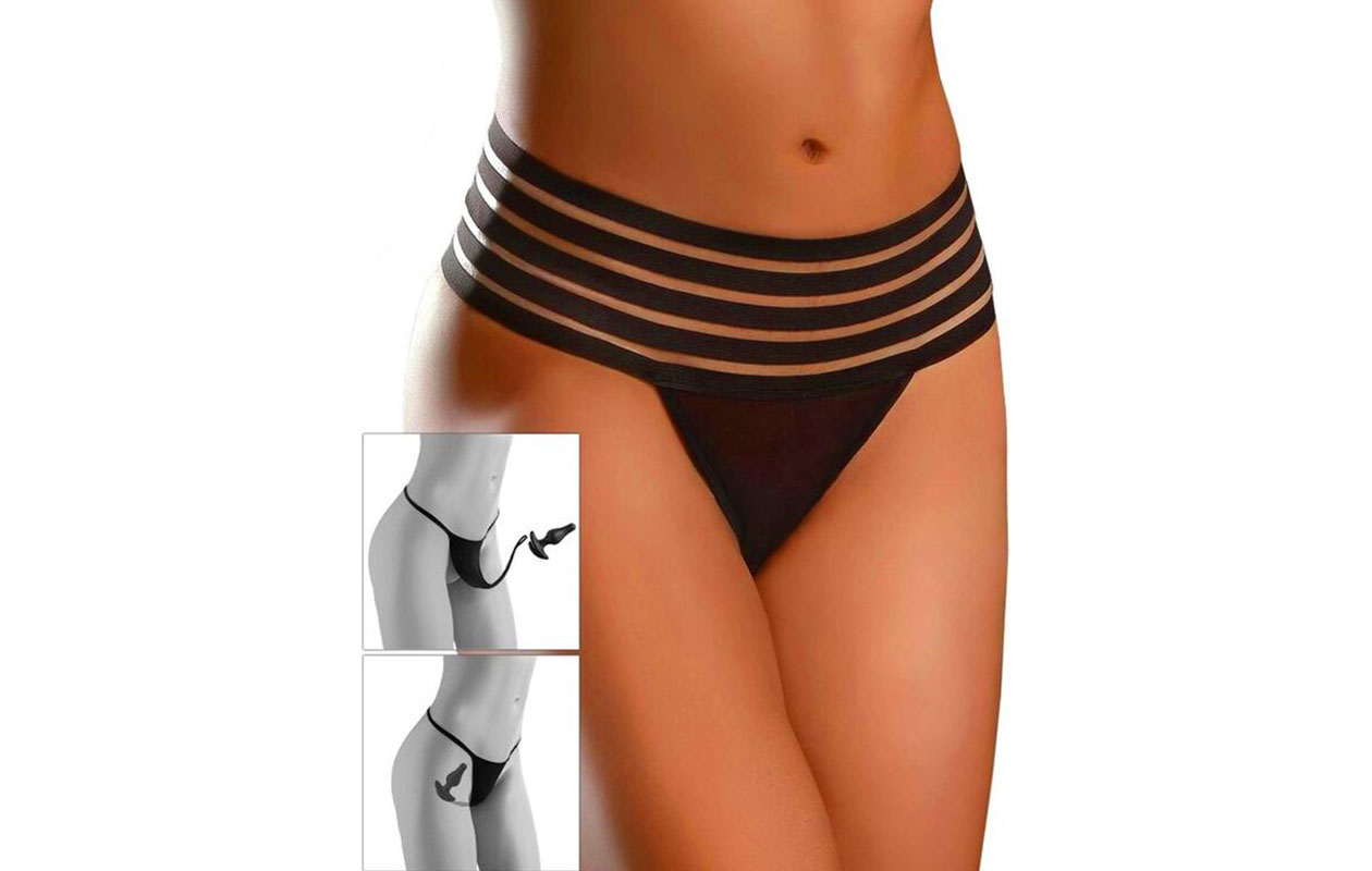 2 sexy slips S-L met 2 erotische speeltjes + afstandsbediening