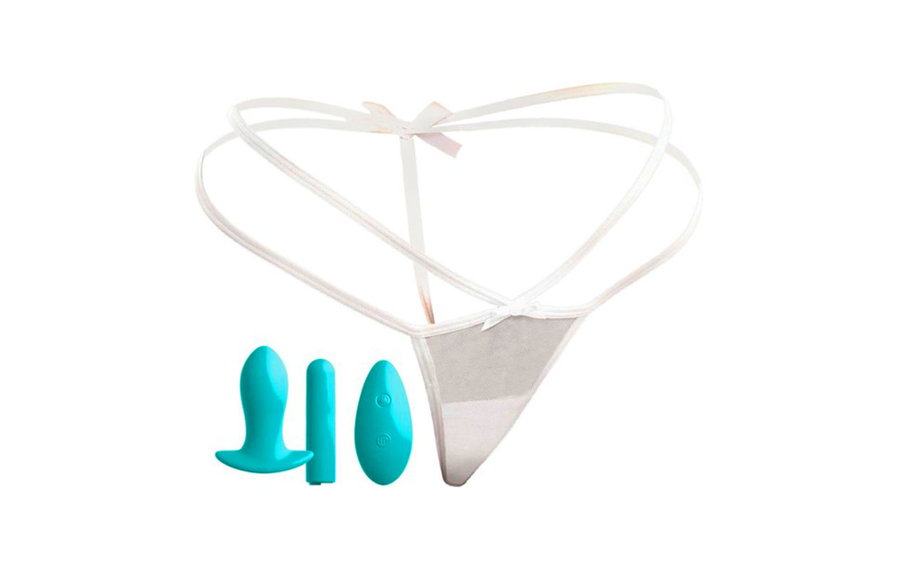 2 sexy slips S-L met 2 erotische speeltjes + afstandsbediening