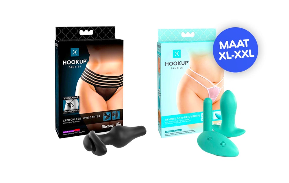 2 sexy slips XL-XXL met 2 erotische speeltjes + afstandsbediening