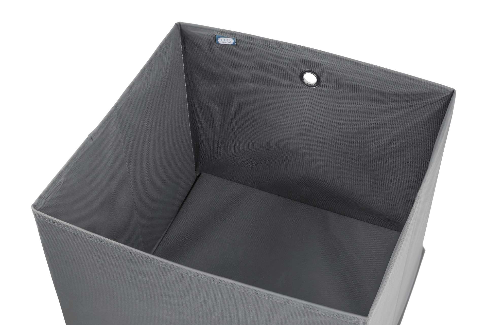 Feel Furniture - Schroefloos Opslagrek - 5 lagen - met 4 Grijze Boxen - Zwart