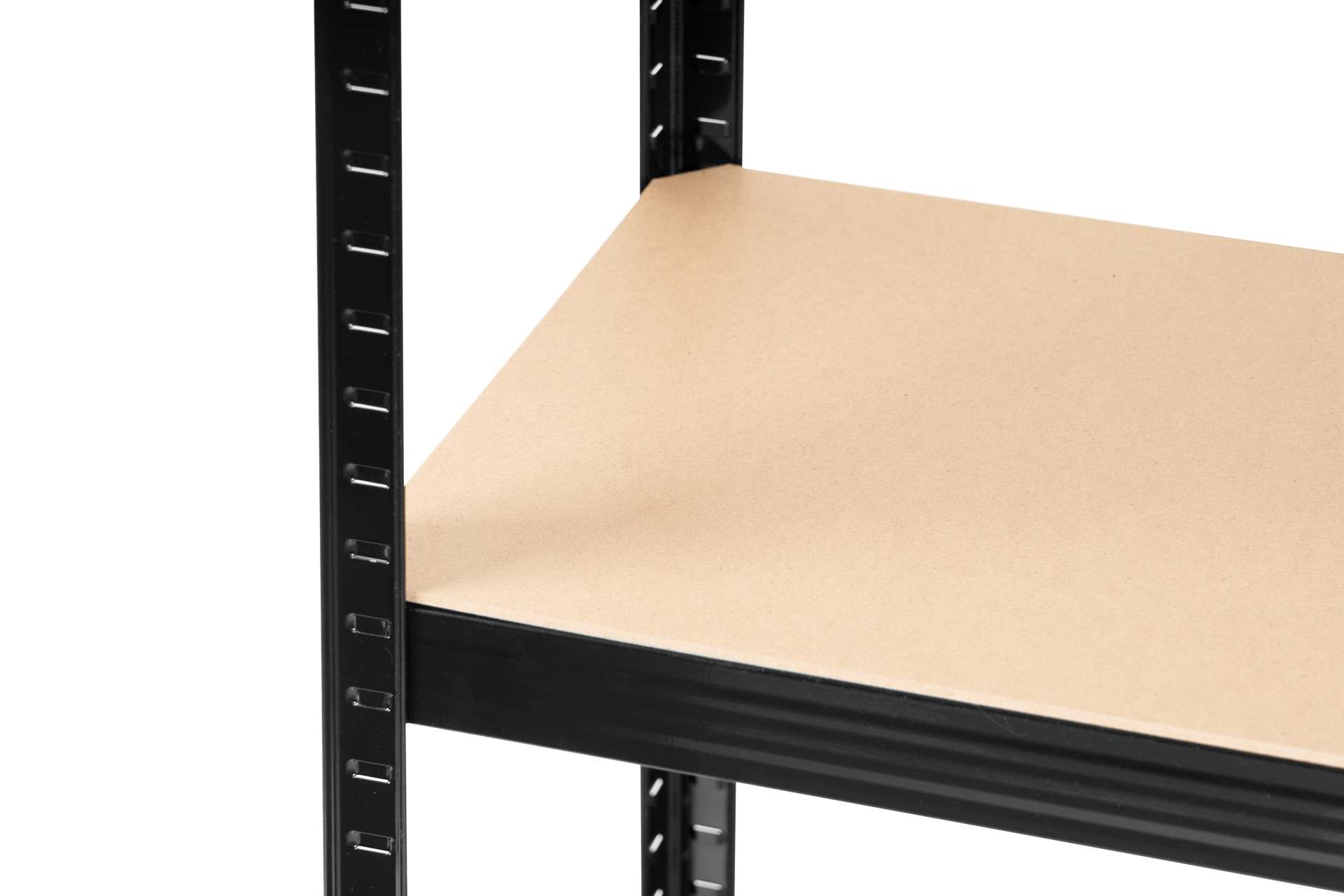 Feel Furniture - Schroefloos Opslagrek - 5 lagen - met 4 Grijze Boxen - Zwart