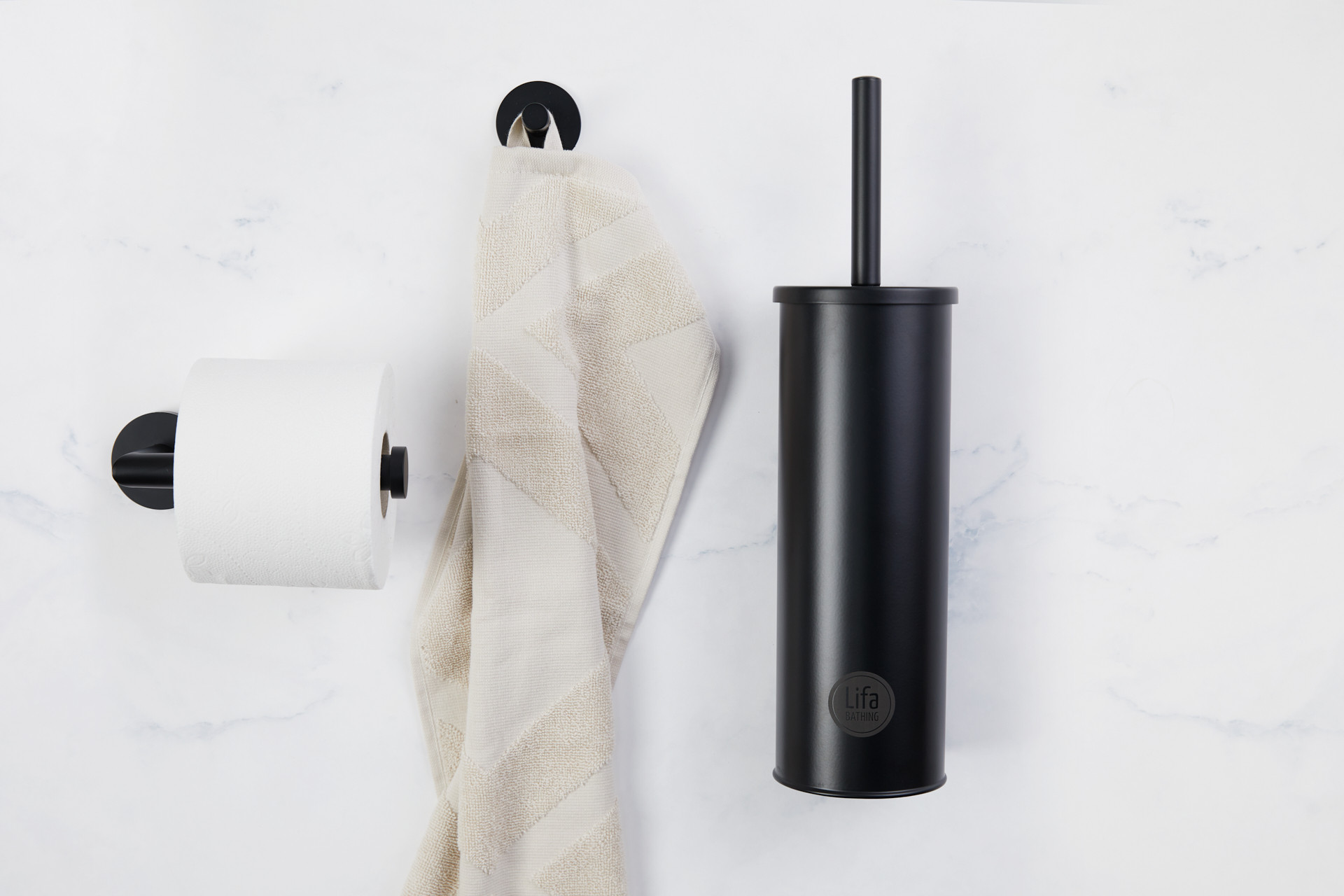 Luxe toilet set 3-delig - Zwart