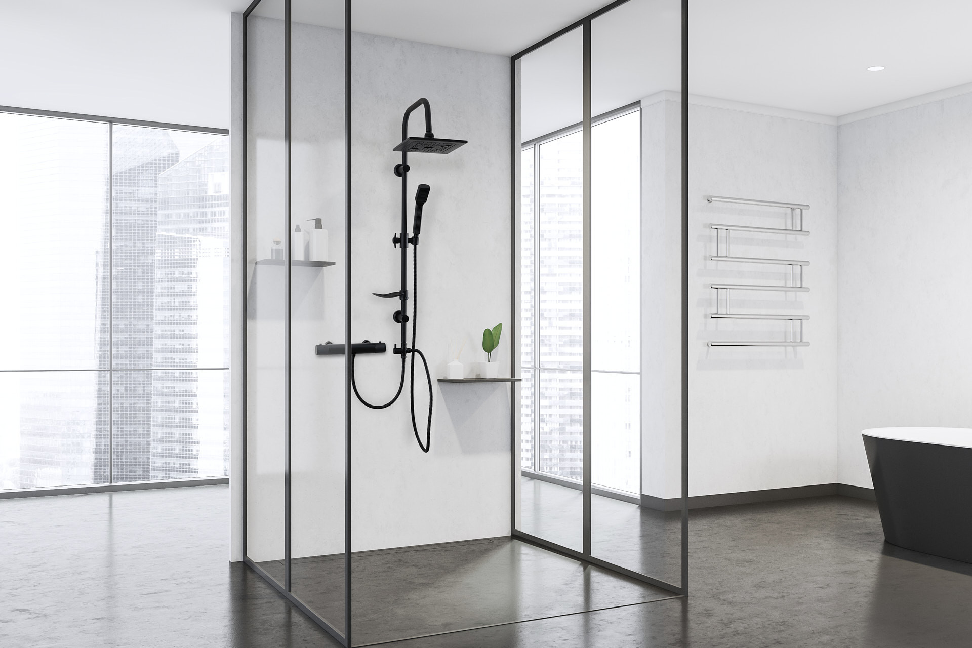 Premium regendouche zwart