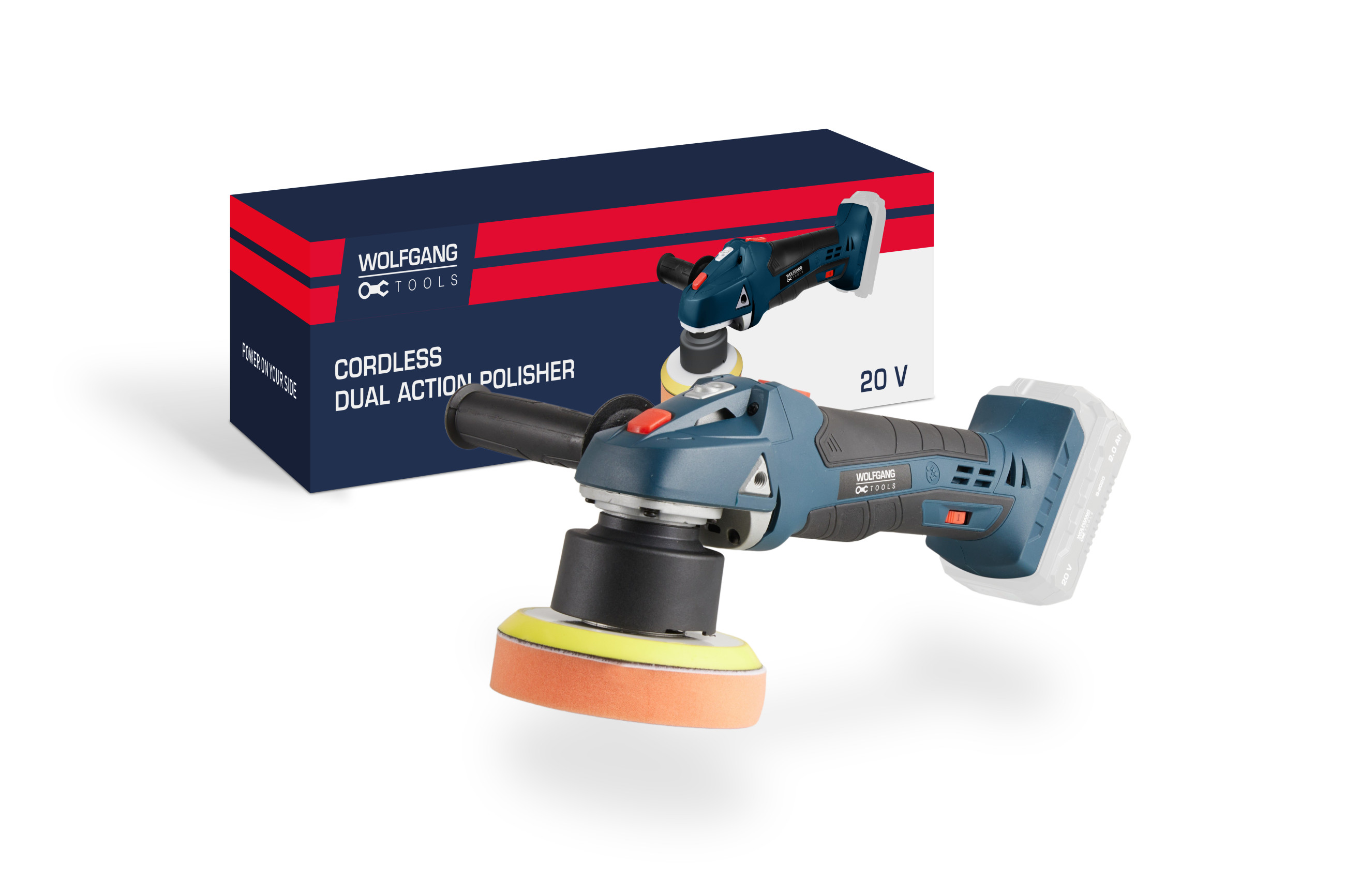 Wolfgang Polijst- en Schuurmachine 20v incl Accu & Oplaadstation