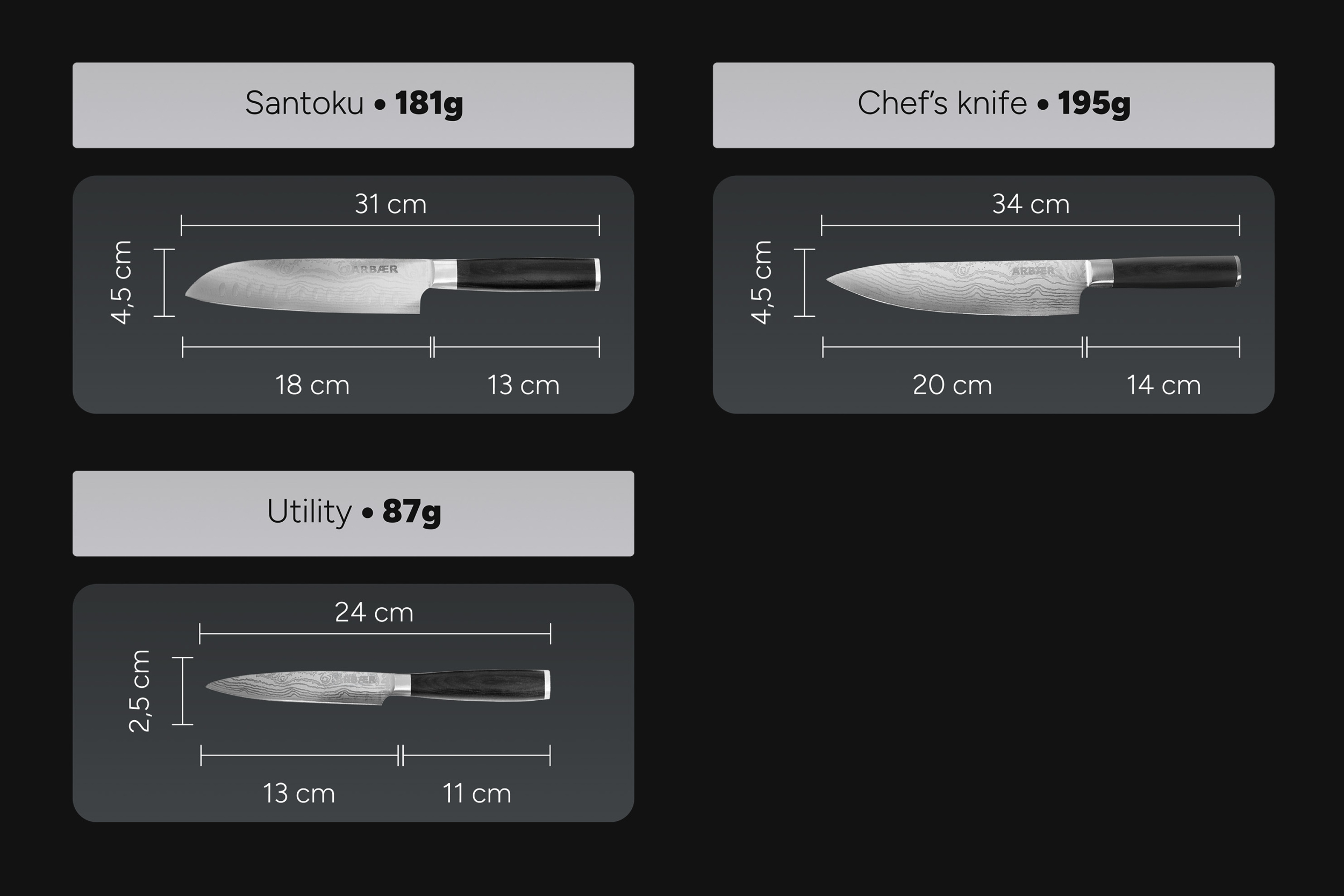 Arbaer Messenset 3-delig - Japanse Damascus Print