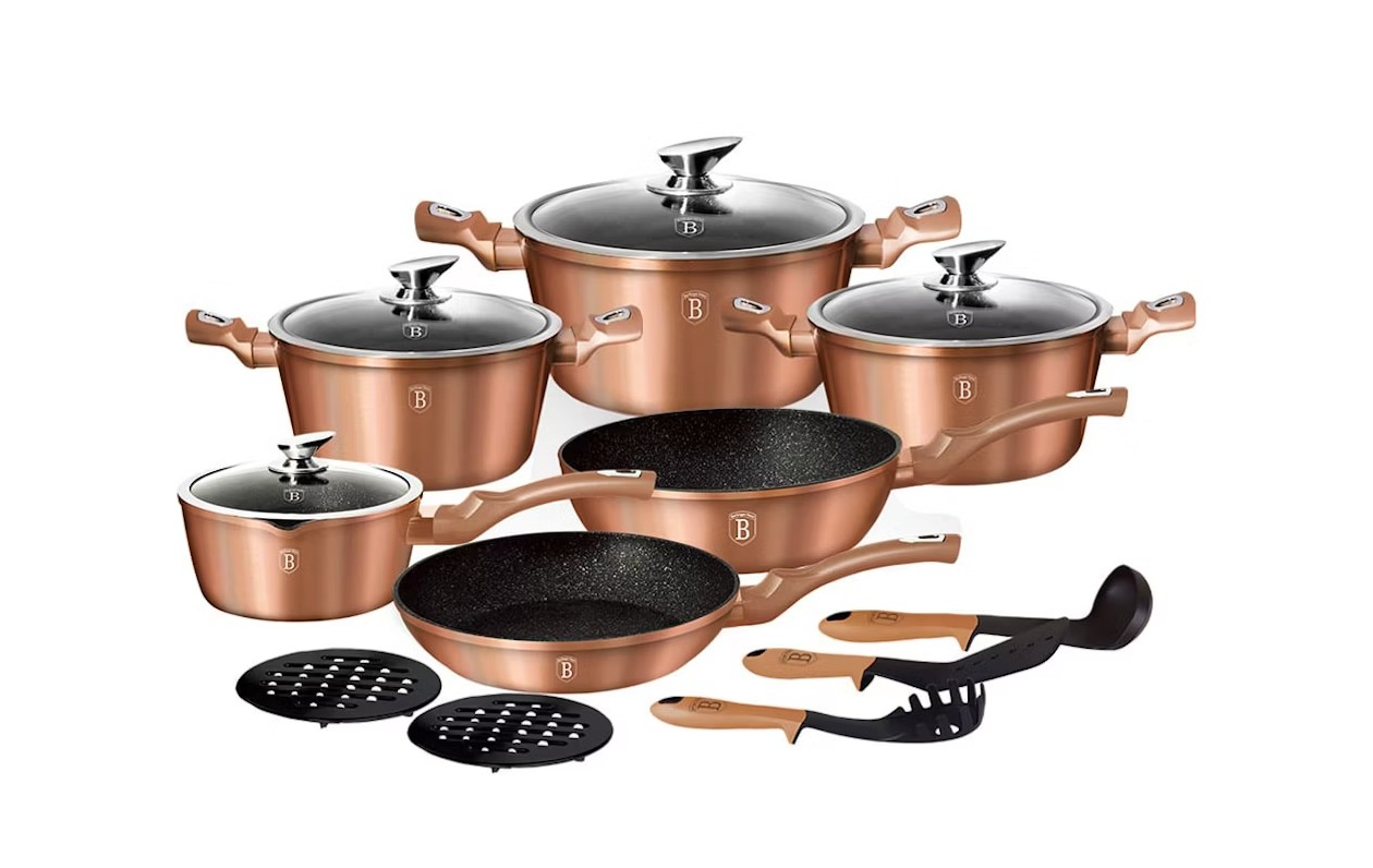 Batterie de cuisine Berlinger Haus 15 pièces – Rose Gold