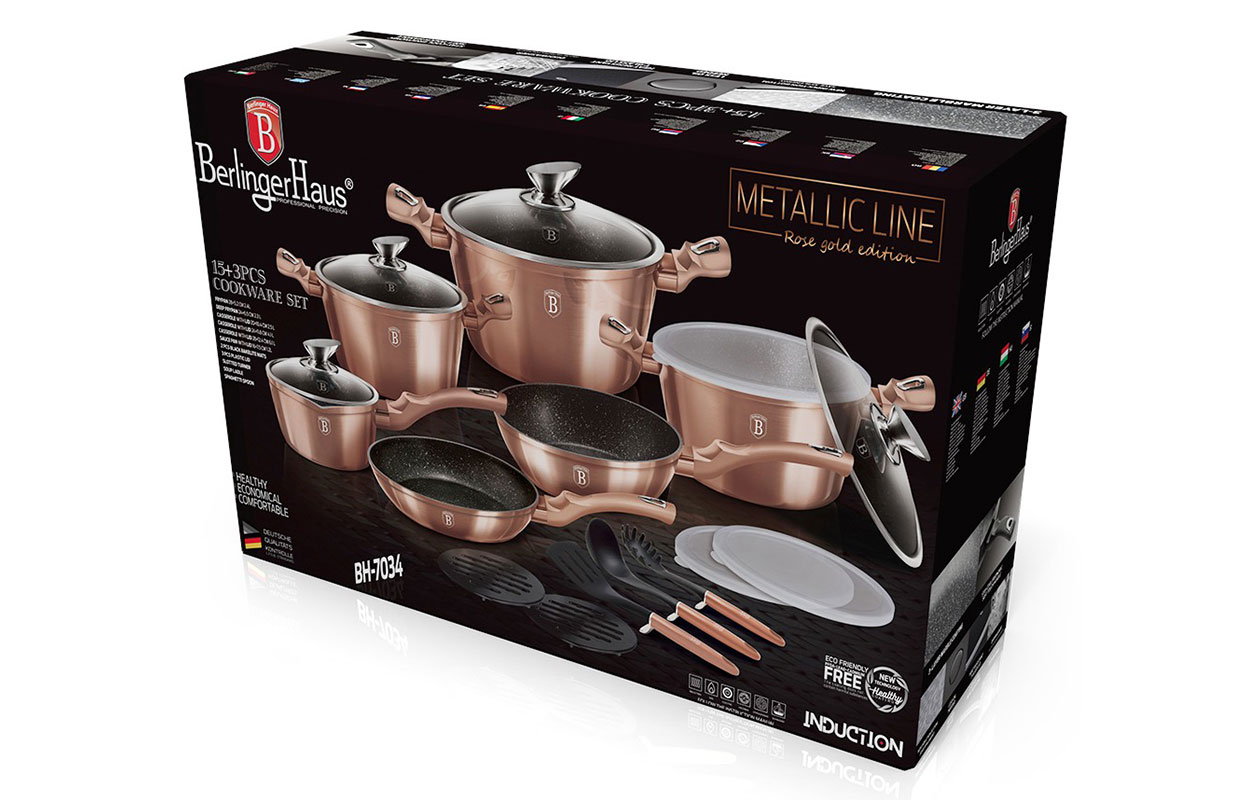 Berlinger Haus 18-delige Kookset – Metallic Line Rose Gold