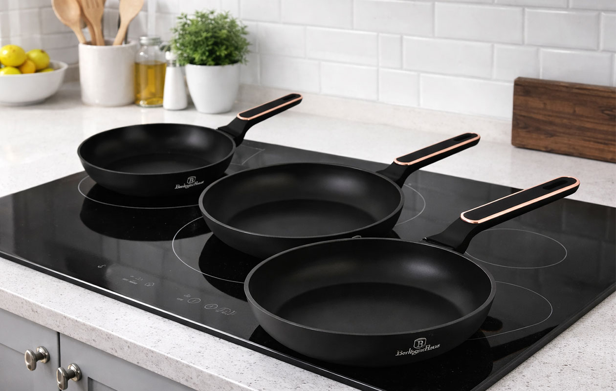 Berlinger Haus 3-delige Koekenpannenset – Black Rose BH/8360